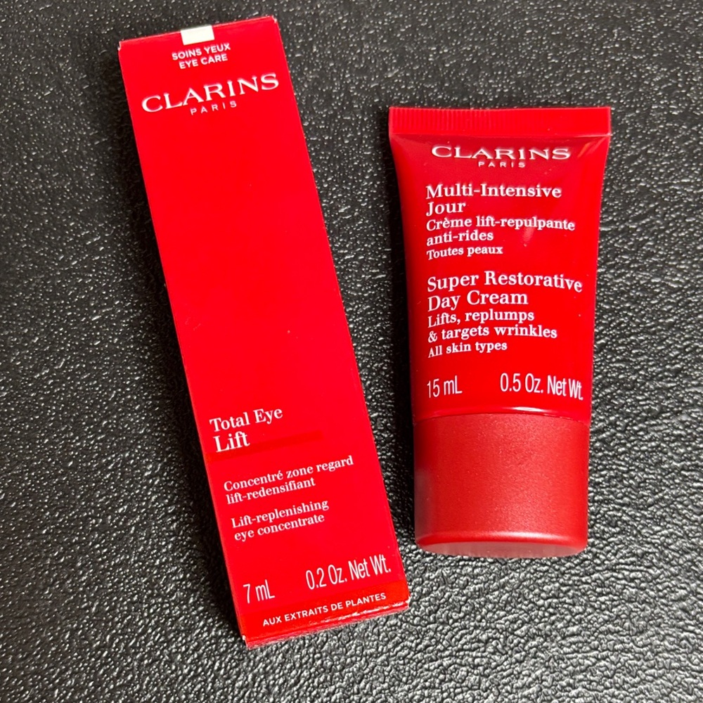 Clarins Red Super Restorative Day Cream & Total Eye Lift Set